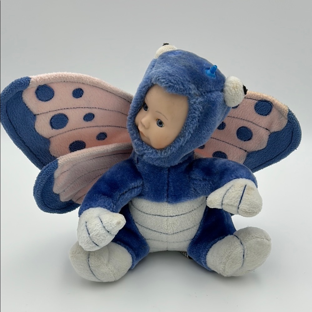 Vintage 2002 Geppeddo Cuddle kids Bethany plush Blue and Pink Butterfly